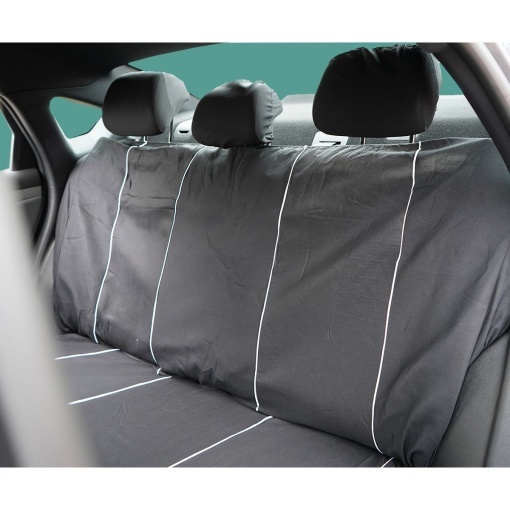 Set huse scaune auto universale negru-alb, material textil 8 piese - Img 6