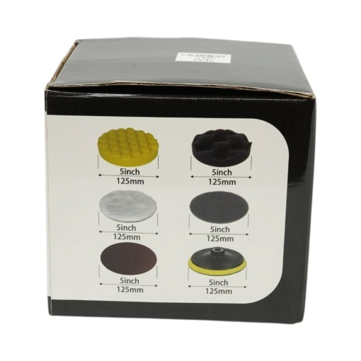 Set slefuire si polisare 125mm Velcro, bureti polisare, pad lana, pad abraziv, discuri abrazive P80, P120, P180, adaptor M14 pentru polizor unghiular si bormasina 9 piese Breckner Germany - Img 10