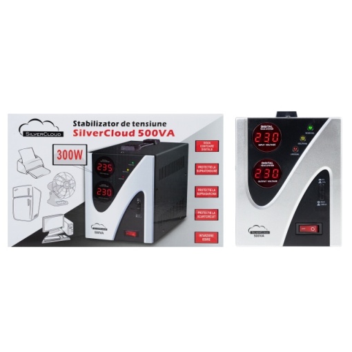 Stabilizator de tensiune SilverCloud 500VA 300W 2.3A - Img 6