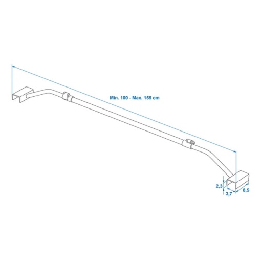 Suport prelata reglabil 100-155 cm pentru remorca - Img 4