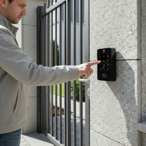Tastatura control acces PNI DK150 stand alone, deblocare cu PIN, card RFID, IP65, negru - Img 4