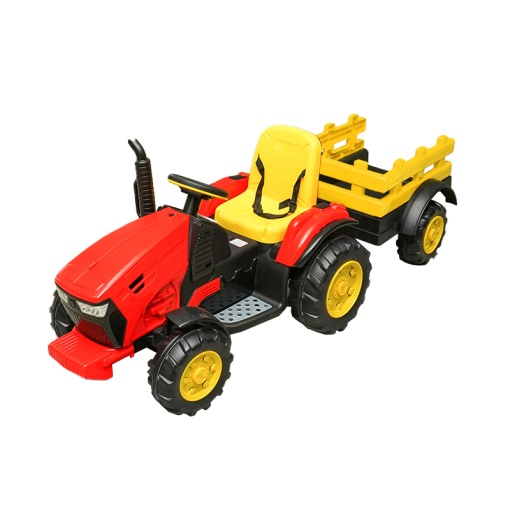 Tractor electric cu remorca, telecomanda si baterie pentru copii 1580x580x730mm - Img 3