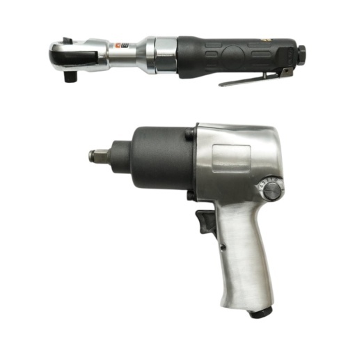 Trusa scule pneumatice cu pistol de impact Twin Hammer 1/2 inch, clichet 3/8 inch, 10 tubulare 9-27mm si accesorii 16 piese Breckner Germany - Img 6