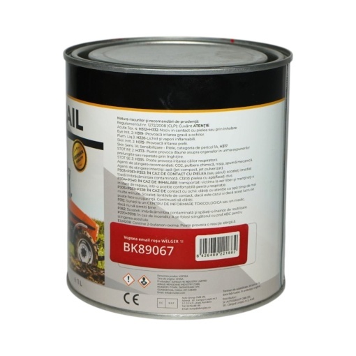 Vopsea email anticoroziva 3 in 1 rosu Welger 1K pe baza de solvent 1L, direct pe rugina, interior si exterior Breckner Germany - Img 3