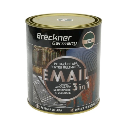 Vopsea email anticoroziva 3 in 1 verde John Deere pentru metal 750g, direct pe rugina, pe baza de apa Breckner Germany - Img 2