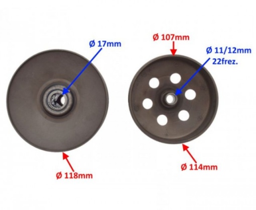 Ambreiaj scuter Piaggio / Gilera / Aprilia Scarabeo - 21 dinti - Img 3