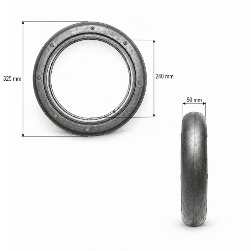 Anvelopa roata tasare semanatoare Maschio Gaspardo 325x50mm cod OEM F06120165R - Img 3