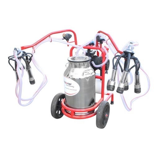 Aparat de muls vaci 2 posturi bidon 40L inox cu butelie, vacuum rezervor Breckner Germany - Img 6