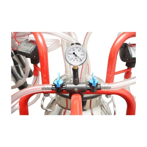 Aparat de muls vaci cu grup colector 160cc, sasiu galvanizat, bidon inox 40L, 2 posturi Breckner Germany - Img 6