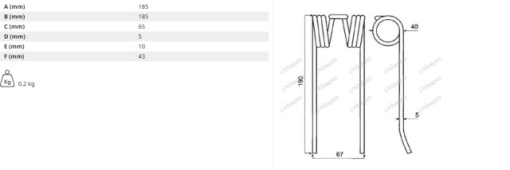 Arc Pick-Up 185 x 65 x 5 mm WELGER - Img 2