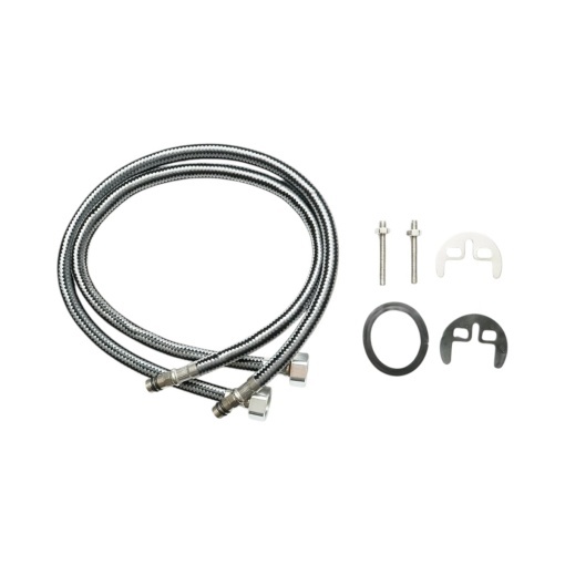 Baterie chiuveta bucatarie cu pipa rotativa, monocomanda, crom lucios, aliaj zinc, furtunuri incluse - Img 11