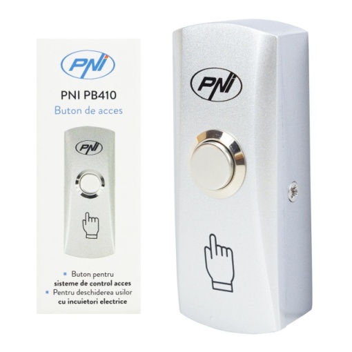 Buton de acces PNI PB410, contact iesire NO/COM, max. 12V/24V 0.5A, aliaj de zinc - Img 5