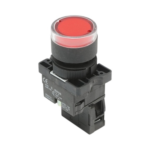 Buton indicator LED rosu cu rezistenta integrata 1NC, 220V, LAY5 Breckner Germany - Img 3
