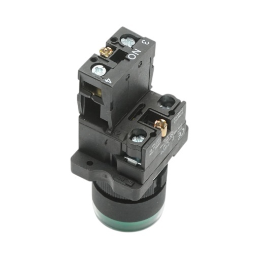 Buton indicator LED verde cu rezistenta integrata 1NO, 24V LAY5 Breckner Germany - Img 4