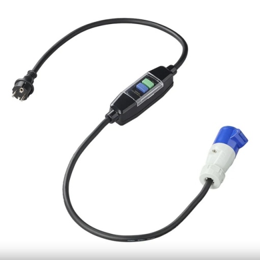 Cablu adaptor 150cm 3x 2.5mm² de la Schuko to CEE + dispozitiv de curent rezidual