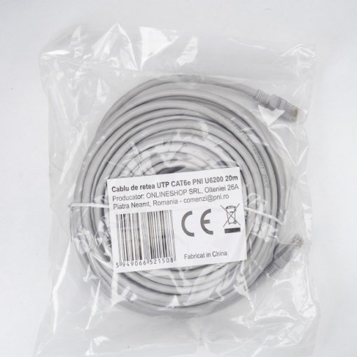 Cablu de retea UTP CAT6 PNI U6200, mufat 2xRJ45, 8 fire x 0.4 mm, 20m - Img 3