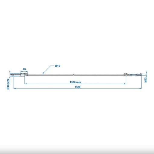 Cablu Frana KNOTT cu filet 1330/1520 mm cup Ø22mm - Img 7
