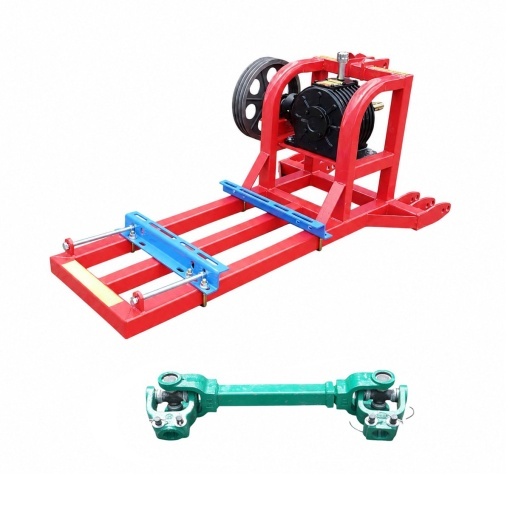 Cadru metalic pompa apa centrifuga WK88 cu suport motor, reductor, transmisie pe curea, prindere in 3 puncte si cardan inclus - Img 2