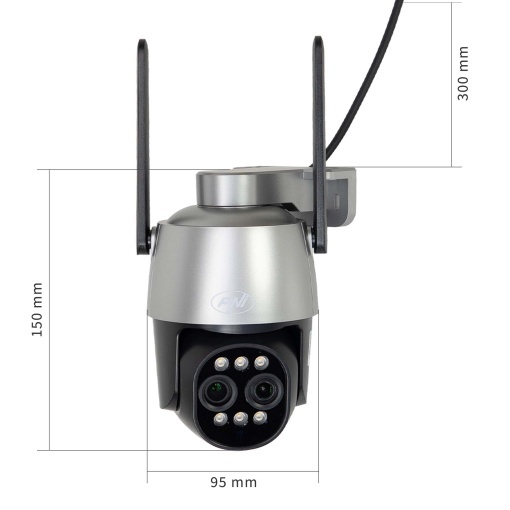 Camera supraveghere video PNI House IP574 cu Wi-Fi, PTZ, dual lens 4MP + 4MP, zoom optic 10X, IP65 - Img 3