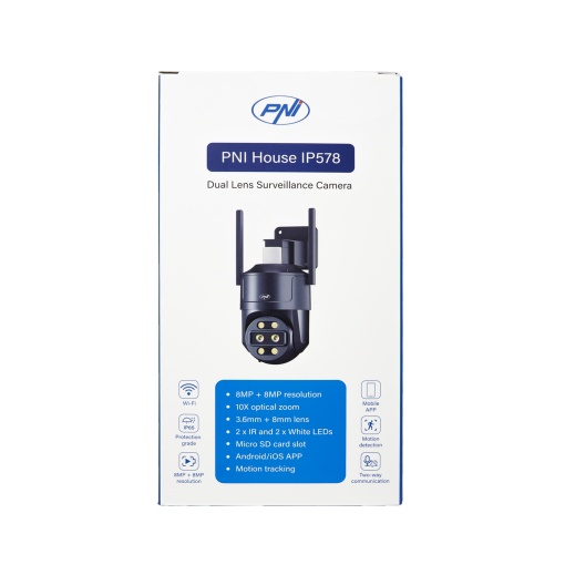 Camera supraveghere video PNI House IP578 cu Wi-Fi, PTZ, dual lens 8MP + 8MP, zoom optic 10X - Img 16