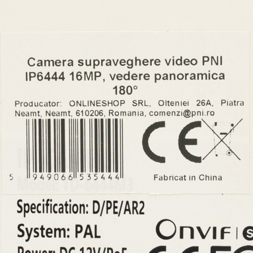 Camera supraveghere video PNI IP6444, 16MP, D-WDR, Zoom Digital, cu functii inteligente de detectie sau identificare, vedere panoramica 180 grade, 12V, POE, IP67 - Img 7