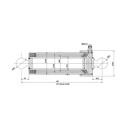 Cilindru hidraulic basculare telescopic remorca 7T MT 150 3 trepte - Img 5