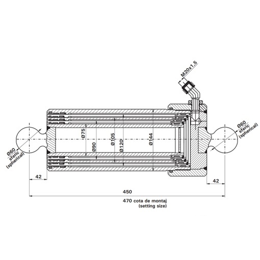 Cilindru hidraulic telescopic remorca 7T 2RBA5 4 trepte - Img 4