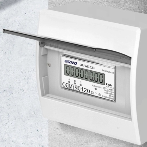 Contor trifazic ORNO OR-WE-520, 80A, certificare MID, 3 faze, 230V, clasa de masurare B, frecventa de impuls 800 imp/kWh, IP51, gri - Img 8