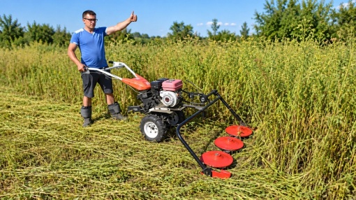 Cositoare rotativa cu 3 discuri pentru motocultor (prindere curea) - Img 2