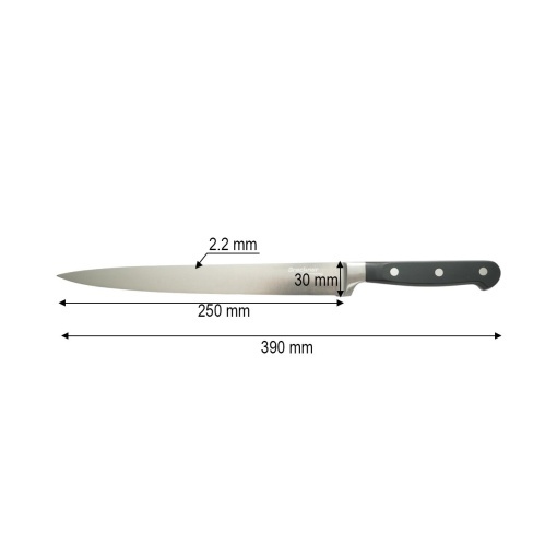 Cutit feliat profesional 25cm, lama otel 5Cr15MoV, maner ABS negru Breckner Germany - Img 4