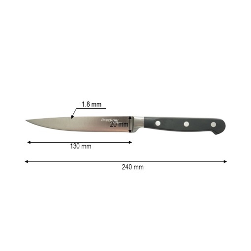 Cutit utilitar profesional 13cm, lama otel 5Cr15MoV, maner ABS negru Breckner Germany - Img 4