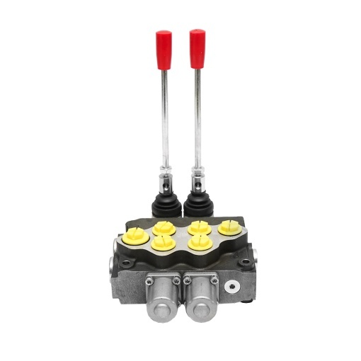 Distribuitor hidraulic cu 2 manete supapa de siguranta SD11 debit 80L/min levier si reductie -15 /+80 Breckner Germany - Img 3