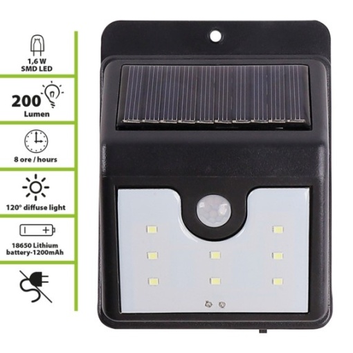 DORY: Lampa solara de perete, 200 lumeni, cu senzor de miscare - Img 2