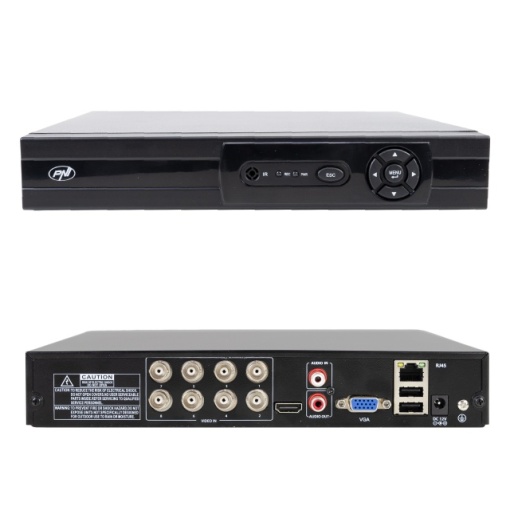 DVR/NVR PNI House AHD880, 8 canale analogice 4K-N sau 8 canale IP 5MP, H265+, intrare audio, iesire audio, USB2.0, 2 x SATA max 8TB - Img 3
