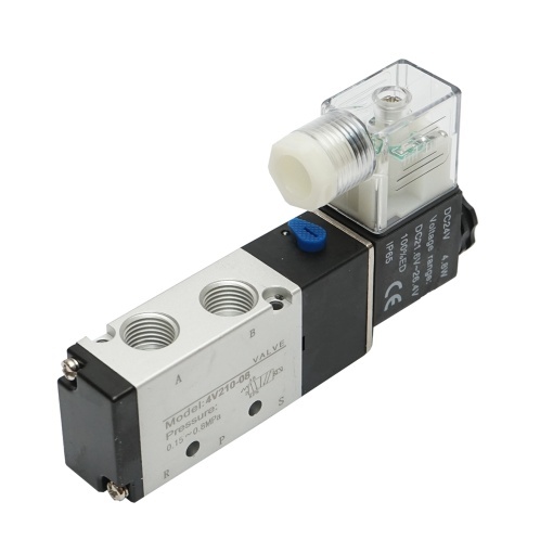 Electrovalva pneumatica 5 cai, 2 pozitii 1/4 inch, DC24V/4.8W, 4V210-08 IP65 - Img 2