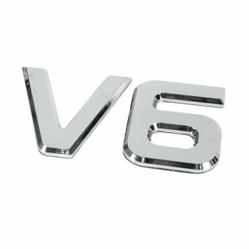 Emblema 3D cromata V6-92x165 mm