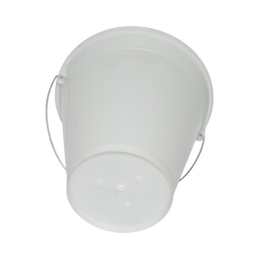 Galeata plastic hranire animale 12L alba cu maner metalic - Img 3