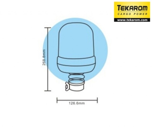 Girofar 12-24V cu bec H1 angrenaj cu melc (necesita suport tubular) - Img 2
