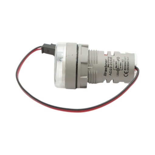 Indicator digital ampermetru LED alb 0-100A, 220V/380V Ø 22mm Breckner Germany - Img 4