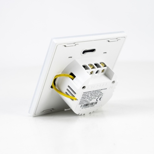 Intrerupator cap scara si cap cruce simplu cu touch PNI CS101 din sticla, alb cu LED indicator - Img 4