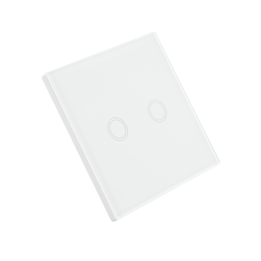 Intrerupator dublu cu touch PNI SH202 din sticla, alb cu LED indicator - Img 3