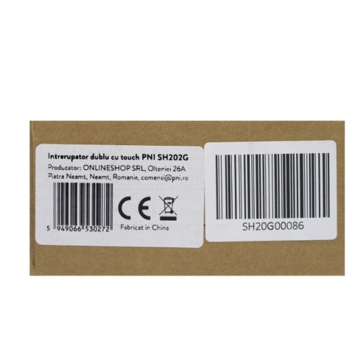 Intrerupator dublu cu touch PNI SH202G din sticla, gold cu LED indicator, culoare auriu - Img 3