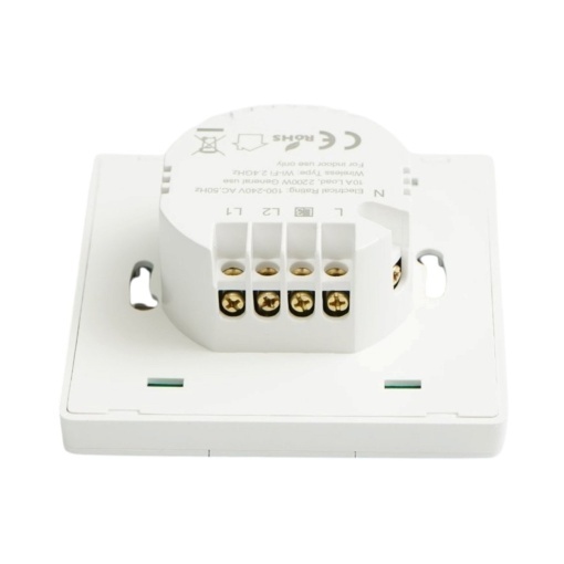 Intrerupator inteligent smart Wi-Fi triplu alb incastrat 100-240V, 10A, 2200W, aplicatie Tuya Smart Life, compatibil Alexa si Google Home 86x86x33mm - Img 4