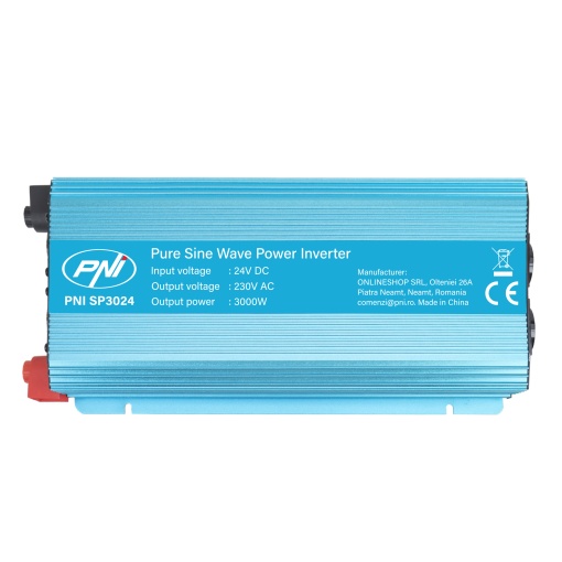 Invertor de tensiune PNI SP3024 alimentare 24V iesire 230V 3000W sinusoida pura - Img 3
