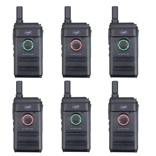 Kit 6 statii radio portabile PNI PMR R10 PRO, 446MHz, 0.5W, 16 canale programabile, 16 PMR si tonuri 50 CTCSS si 104 DCS, Monitor, Scan