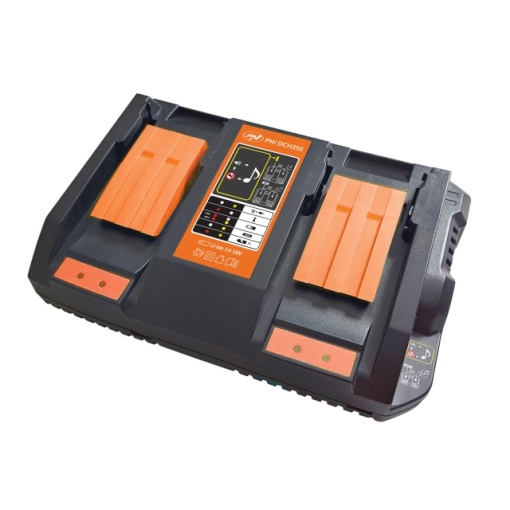 Kit incarcator dublu cu acumulatori PNI DCH250, include 2 acumulatori 18V 5Ah - Img 2