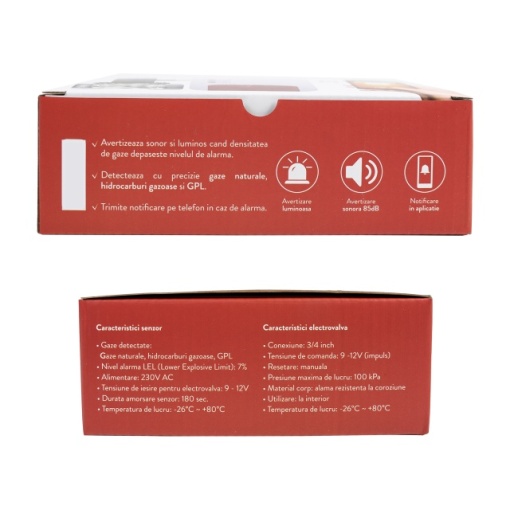 Kit senzor gaz inteligent si electrovalva PNI Safe House Smart Gas 300 WiFi cu alertare sonora, aplicatie de mobil Tuya Smart, integrare in scenarii si automatizari smart cu alte produse compatibile - Img 8