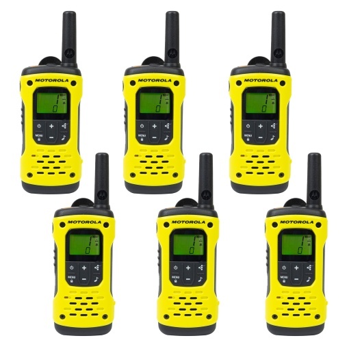 Kit Statie radio PMR portabila Motorola TLKR T92 H2O 8 canale PMR, Roger Beep, VOX, IP67, galben, set 6 bucati - Img 9