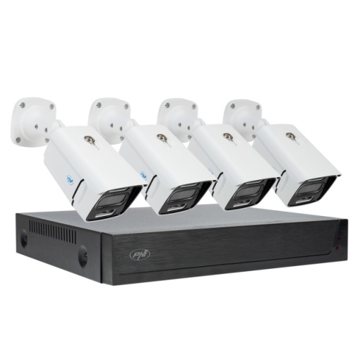 Kit supraveghere video PNI House IPMAX POE 3, NVR cu 4 porturi POE, ONVIF si 4 camere cu IP 3MP, de exterior, Power over Ethernet, detectie chip, detectie miscare, 4 cabluri, alimentator, mouse - Img 7