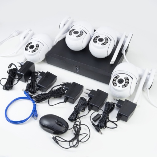 Kit supraveghere video PNI House WiFi893S NVR si 4 camere PTZ wireless de exterior 3MP, P2P, IP65 - Img 4